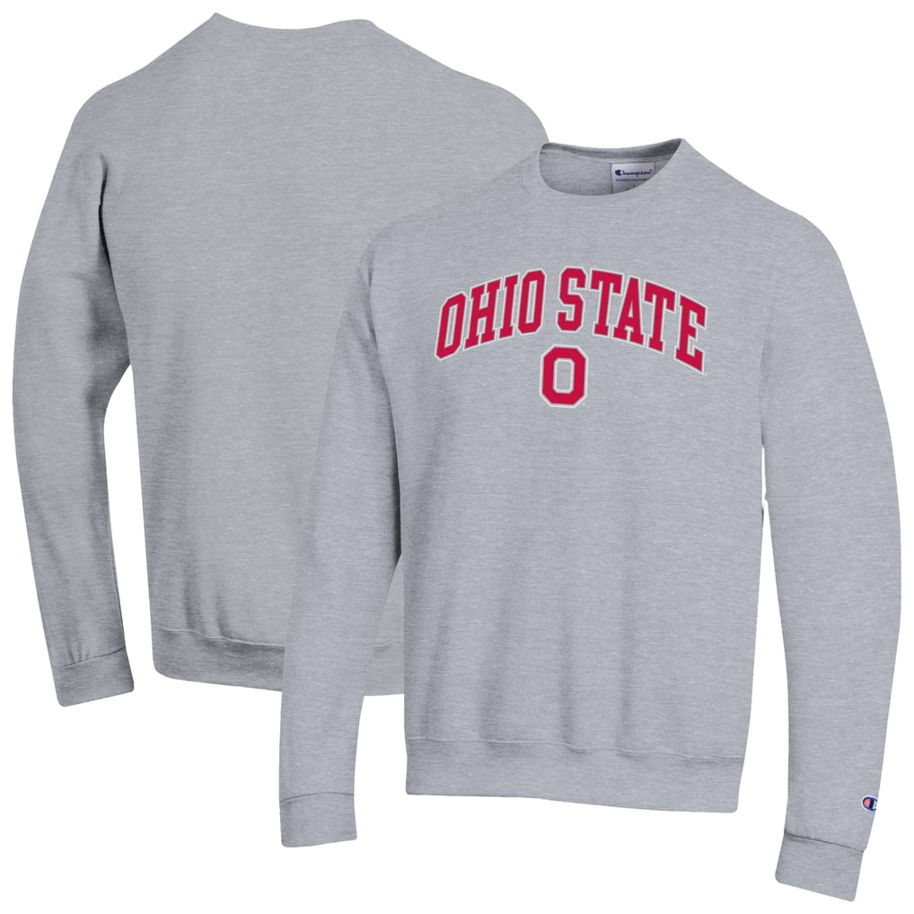  Ohio State Buckeyes Champion Arch Over Logo Pullover Sweatshirt - Heather Gray